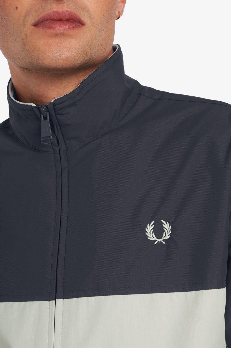 Deep Grey Fred Perry Colour Block Brentham Men's Jackets | PH 1182RVDW